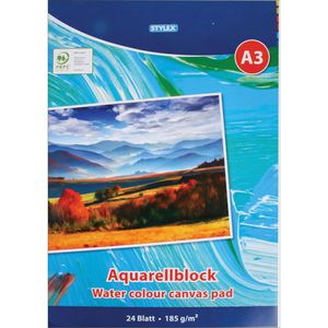 Aquarellpapier Stylex 28691 Aquarellblock, A3