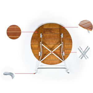 Produktbild für Bistrotisch RUKU1952 TRU90S4NU, wetterfest, eckig, 5-teilig