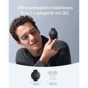 Produktbild für Ladestation Anker MagGo 3in1 faltbar, schwarz