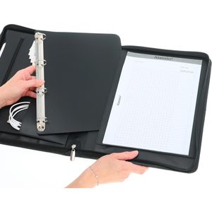 Produktbild für Schreibmappe Alassio 30014, Limone, schwarz, Echt Leder