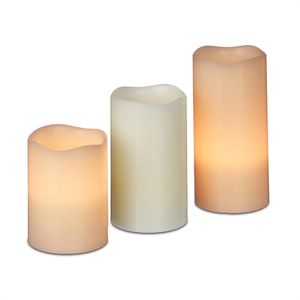 LED-Kerze Relaxdays Echtwachs creme