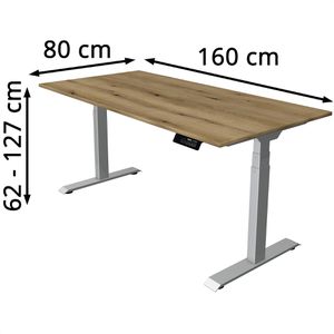 Produktbild für Schreibtisch Kerkmann Move 1 stable, asteiche / silber