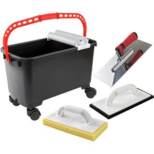 Produktbild für Fliesenwaschset DEMA MOP, Eimer mit Rädern, 24 Liter