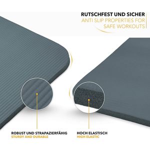 Produktbild für Yogamatte Tresko mit Tragegurt, petrol, 1 cm stark