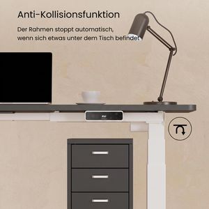 Produktbild für Schreibtisch FlexiSpot E7W Plus, schwarz / weiß