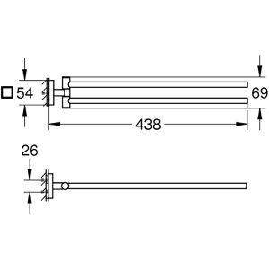 Produktbild für Handtuchhalter GROHE Start Cube 40976000, silber