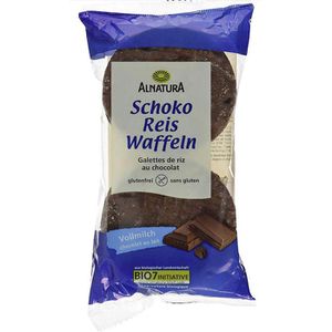 Alnatura Reiswaffeln Bio Schoko, gepuffter Reis mit Vollmilchschokolade, 100g