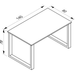 Produktbild für Schreibtisch VCM Lona, 914778, sonoma eiche / schwarz