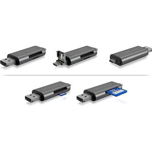 Produktbild für Kartenleser ICY-BOX IB-CR200-C, 2 in 1, USB-A/C &amp; Micro-B 2.0