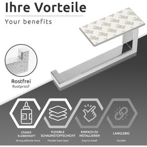 Produktbild für Toilettenpapierhalter ECENCE eckig