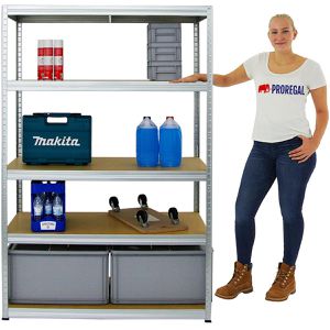 Produktbild für Schwerlastregal PROREGAL Big Elephant M, 5 Holzböden
