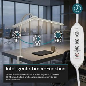Produktbild für Schreibtischlampe Luxula LX700158, weiß, LED, dimmbar