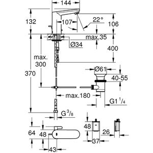 Produktbild für Waschtischarmatur GROHE Eurosmart CE, verchromt