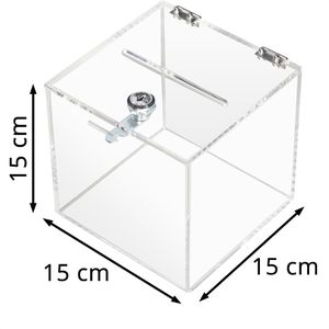 Produktbild für Spendenbox HMF 46919 Würfel, Acryl, transparent