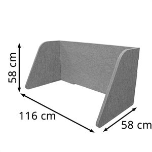 Produktbild für Tischtrennwand Silenti SW8000011, hellgrau