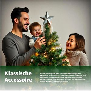 Produktbild für Christbaumspitze TK-Gruppe 98402, glitzernd, silber