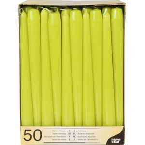 Papstar Kerzen 81113, Leuchterkerzen, limonengrün, Ø 2,2 cm, Höhe 25 cm, 50 Stück