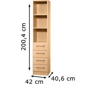 Produktbild für Kombischrank Hammerbacher Solid 7600, buche