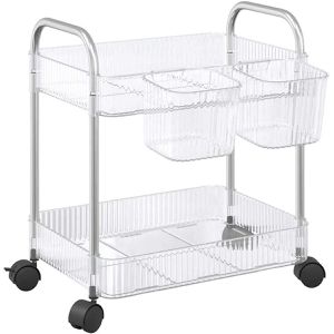 Küchenwagen vidaXL 4012376, transparent / silber