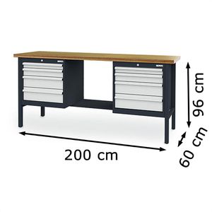 Produktbild für Werkbank Simplaflex CL66404KW20, lichtgrau