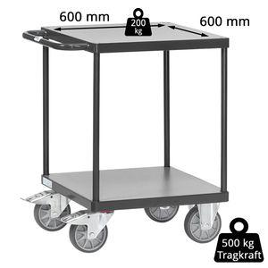 Produktbild für Tischwagen Fetra 2496-7016 Grey Edition, aus Metall &amp; Holz