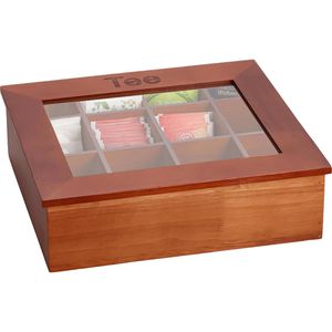 Teebox APS 11776, für Teebeutel, dunkelbraun, aus Holz