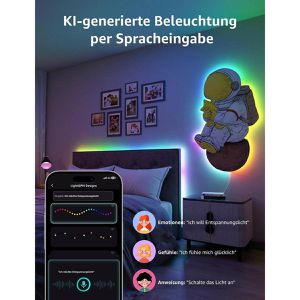 Produktbild für LED-Streifen Lepro S1 Smart KI, dimmbar, weiß + RGB