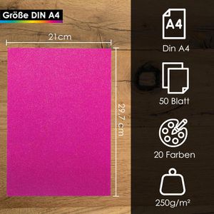 Produktbild für Buntpapier OfficeTree 1768 Glitzerpapier, glitzernd, A4