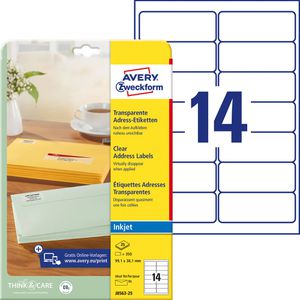 Adressetiketten Zweckform J8563-25, transparent
