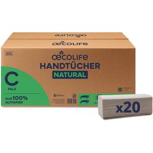 Papierhandtücher Oecolife Natural, 4901201, 1-lagig