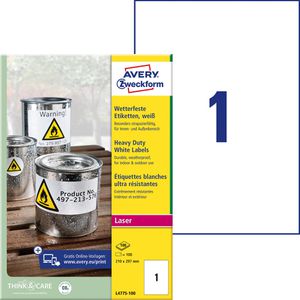 Produktbild für Folienetiketten Zweckform L4775-100, weiß matt