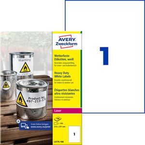 Folienetiketten Zweckform L4775-100, wetterfest, weiß matt