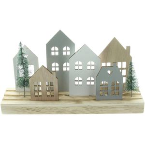 Weihnachtsdeko Frank-Flechtwaren 770507, LED-Board Häuser