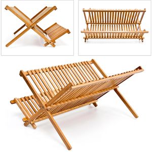 Produktbild für Abtropfgestell Relaxdays 10014073, Cross Bambus