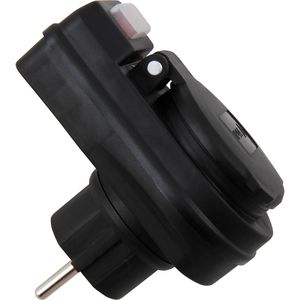 Produktbild für Steckdosenadapter McPower schwarz, mit Schalter