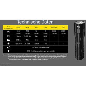 Produktbild für Taschenlampe Nitecore MH15, LED, aufladbar
