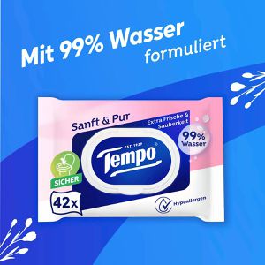 Produktbild für Feuchtes-Toilettenpapier Tempo Sanft &amp; Pur