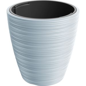 Produktbild für Übertopf Prosperplast Vena Round, hellgrau, Ø 39 x 40 cm