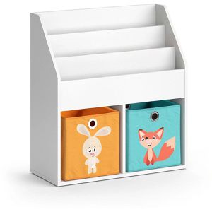 Produktbild für Bücherregal Vicco Luigi, weiß, mit 2 Faltboxen