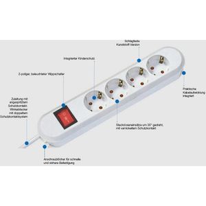 Produktbild für Steckdosenleiste Bachmann Smart 381.148K, 3m Kabel