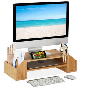 Produktbild für Monitorständer Relaxdays 10039876, Bambus