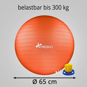 Produktbild für Gymnastikball Tresko Anti-Burst, mit Luftpumpe