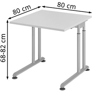 Produktbild für Schreibtisch Hammerbacher Z-Serie, lichtgrau / silber