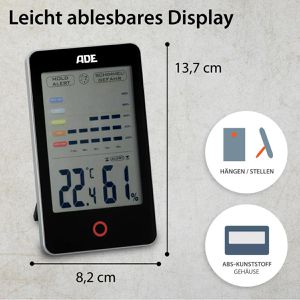 Produktbild für Thermo-Hygrometer ADE WS1701, digital, schwarz