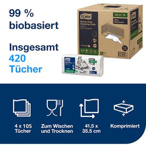 Produktbild für Einwegtücher Tork Heavy-Duty, 930179, W4, weiß