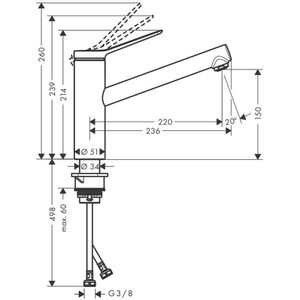 Produktbild für Küchenarmatur hansgrohe Zesis M33, chrom