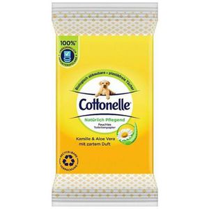 Cottonelle Toilettenpapier Natürlich Pflegend, Feuchte Toilettentücher, Kamille und Aloe, 12 Tücher