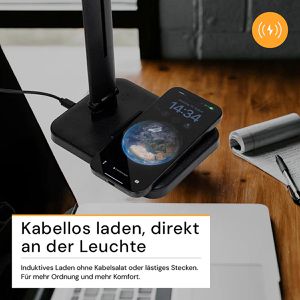 Produktbild für Schreibtischlampe Enovalite ELED700151, schwarz, LED, dimmbar