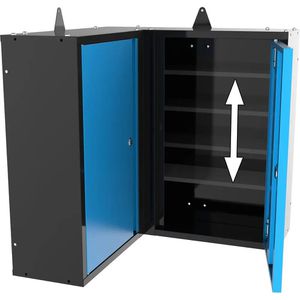 Produktbild für Werkzeugschrank Güde GWES 2TE, 40467, Metall, schwarz / blau