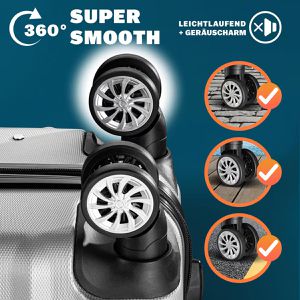 Produktbild für Koffer Monzana Baseline, silber, 3-teilig